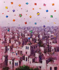 Zahid Saleem, 30 x 36 Inch, Acrylic on Canvas, Cityscape Painting, AC-ZS-186